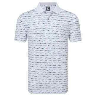 FootJoy Flag Banner Print Knit Collar Golf Polo Shirt