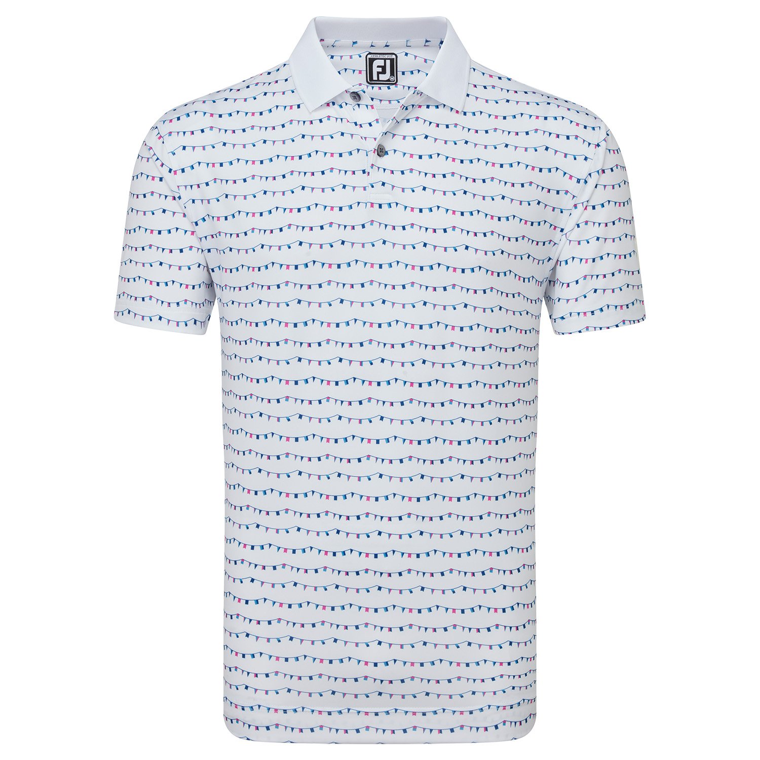 FootJoy Flag Banner Print Knit Collar Golf Polo Shirt