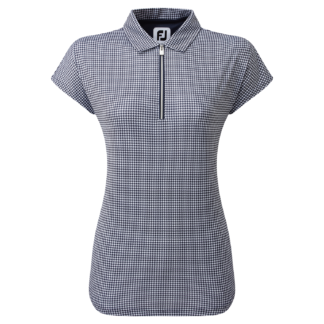 FootJoy Houndstooth Print Cap Sleeve Ladies Golf Polo Shirt