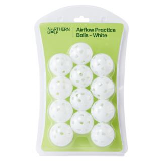 Northern Golf Airflow Practice Golf Balls White Pack of 12
