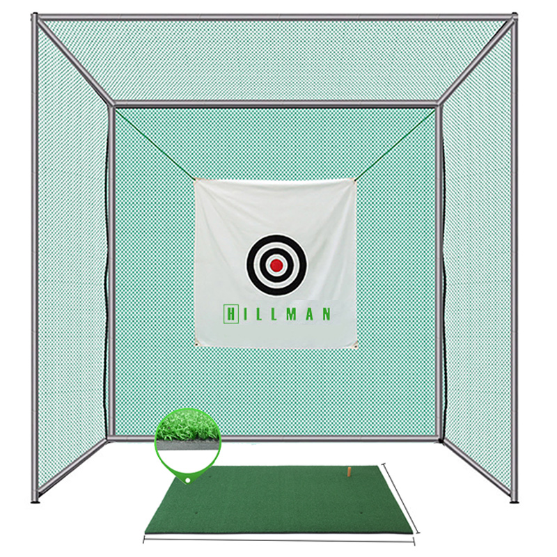 Hillman PGM 3m Semi-Commercial Golf Practice Cage and 1.2m Practice Mat Package